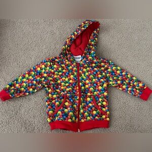 Toddler M&M's Candy Hoodie 3T Zip Up Jacket M&M Pieces Kids Sweatshirt